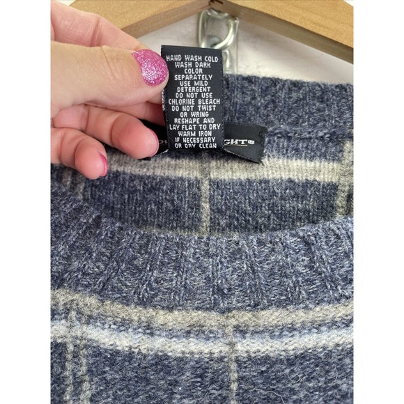 Bowen & Wright Mens XL Blue 100% LambsWool Pullover Sweater Crewneck Thailand - Picture 3 of 8